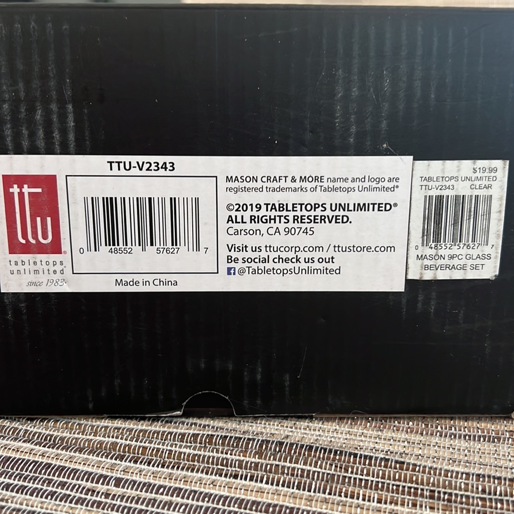 Mason 9 Piece Glass Drinkware Set. NWT. - Picture 6 of 6